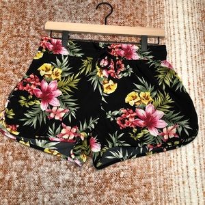 Forever21 Floral Print Drawstring Shorts